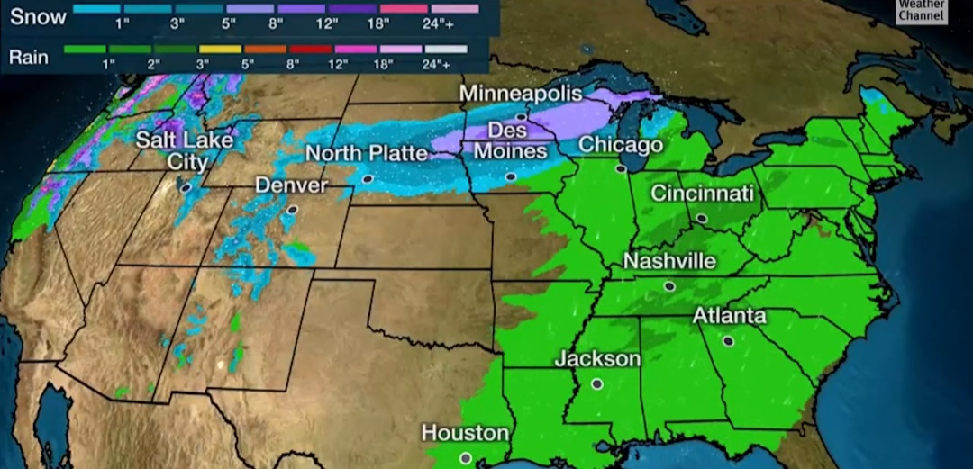 The 1st Winter Storm Atticus is moving across the country.