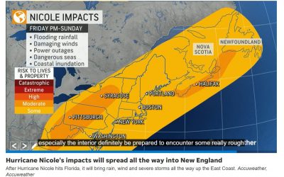 2022 Hurricane Season Series #10: Hurricane Nicole has been downgraded to a Tropical Depression as she moves Northeast